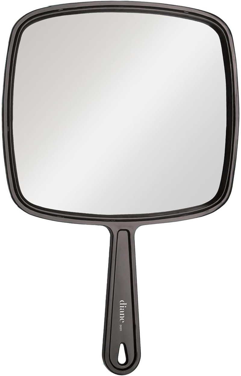 Diane Professional Hand Mirror - Premium Single-Sided Vanity Mirror for Makeup & Shaving | Medium 7.5" x 10.75" in Black