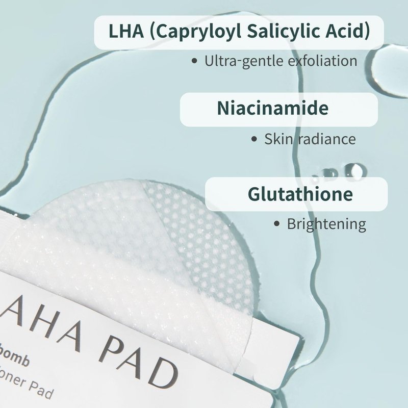 Botem LAHA Exfoliating Toner Pads | LHA, Niacinamide & Hyaluronic Acid – Gentle Exfoliating, Hydrating & Pore Care | 10 Pads