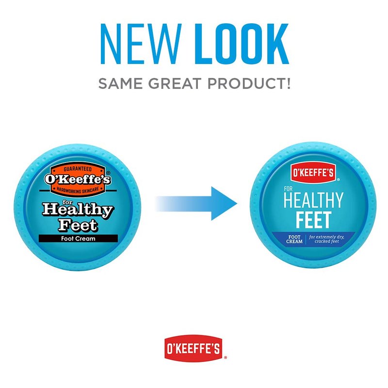 O'Keeffe's Healthy Feet Foot Cream - Moisturizing Relief for Dry Cracked Skin | 3.2 oz Jar (4 Pack)
