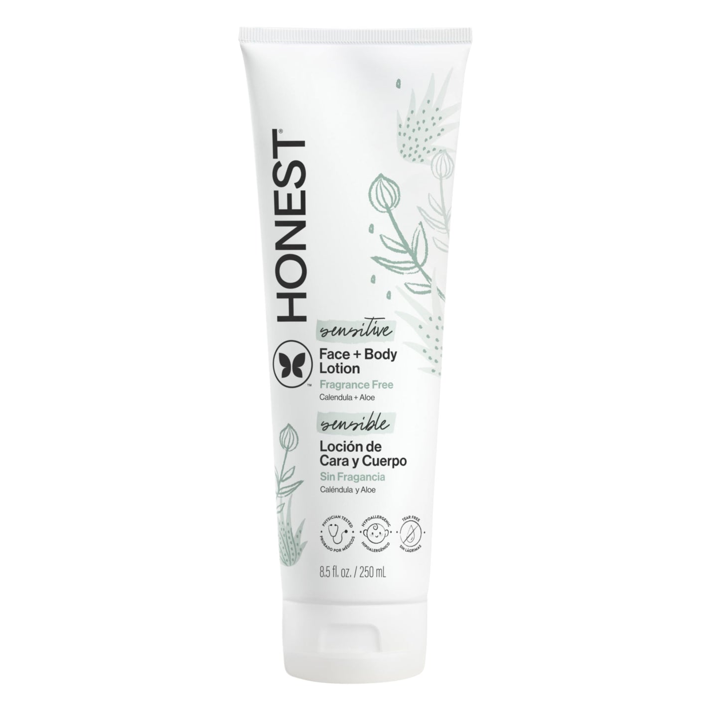 The Honest Company Hydrating Face and Body Lotion, Fast Absorbing, Naturally Derived, Hypoallergenic, Fragrance-Free, Sensitive, 8.5 fl oz