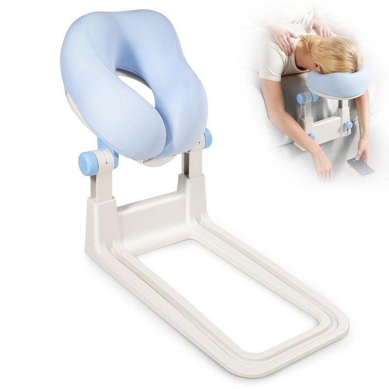 Massage Headrest for Bed, Adjustable U-Shaped Face Cradle Pillow, Portable Memory Foam Pillow for Neck Pain Relief, Ideal for Post Eye Surgery Recovery, Home Facials, Spa & Massage Table Daily Use