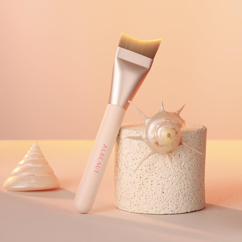 Albeaut Untra-thin Flat Foundation Brush, Spatula Foundation Brush for Liquid Makeup Synthetic Bristles Base Makeup Brush for Seamless Application, Vegan & Cruelty-free P06