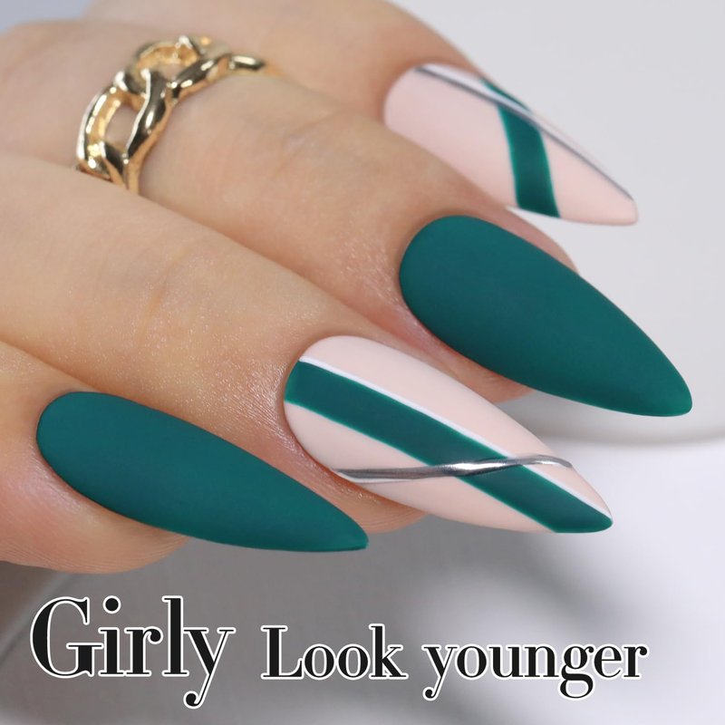Double Rhythm 15ML Gel Polish Pure Sheer Same Color Same Bottle Soak Off Gel Polish Art Manicure Salon DIY at Home for Women (Green-A1459)
