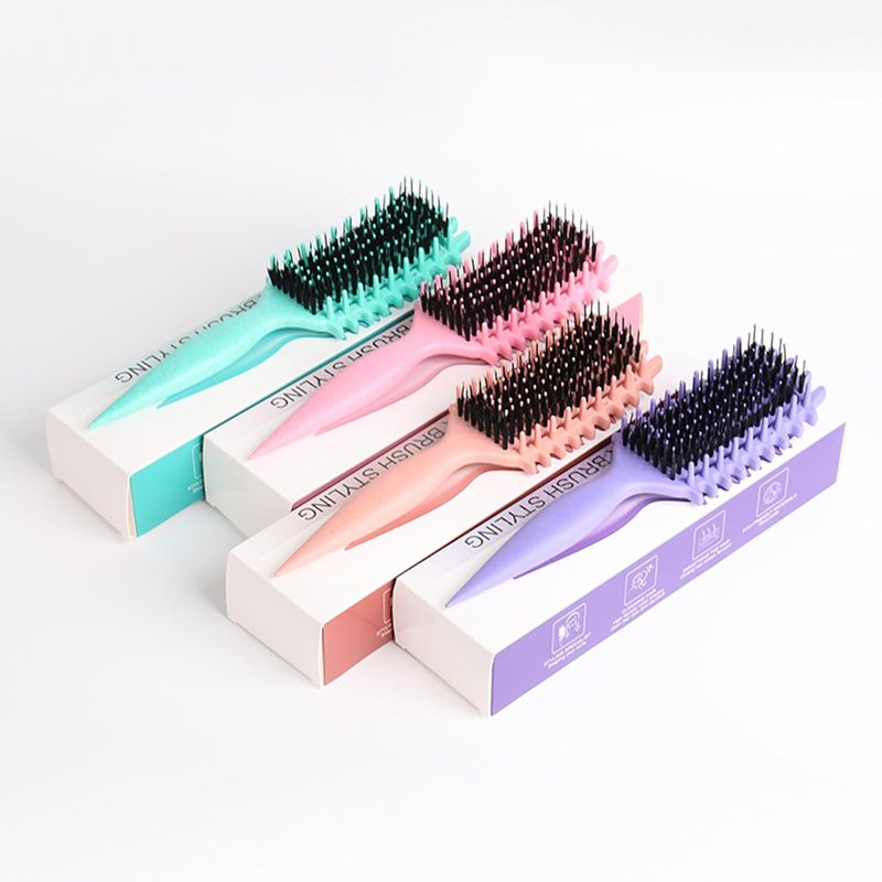 Curl Defining Brush - Pain-Free Combing Tool for Curly Hair | Lightweight Non-Slip Handle, Pink
