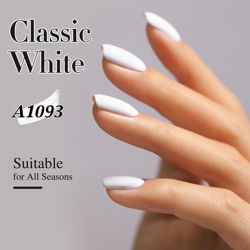 Gel Nail Polish - Double Rhythm 15ML Pure Sheer Soak Off | DIY Manicure at Home (White-A1093)