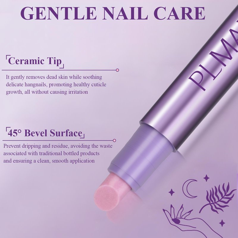 Plman Cuticle Oil Pen, Cuticle Pusher Nail Oil Pen with Ceramic Tip, Nail Care Pen, Cuticle Pusher Pen for Hangnails, Dry & Damaged Nail, Moisturize Strengthen Nails Care (Camellia-1PC)