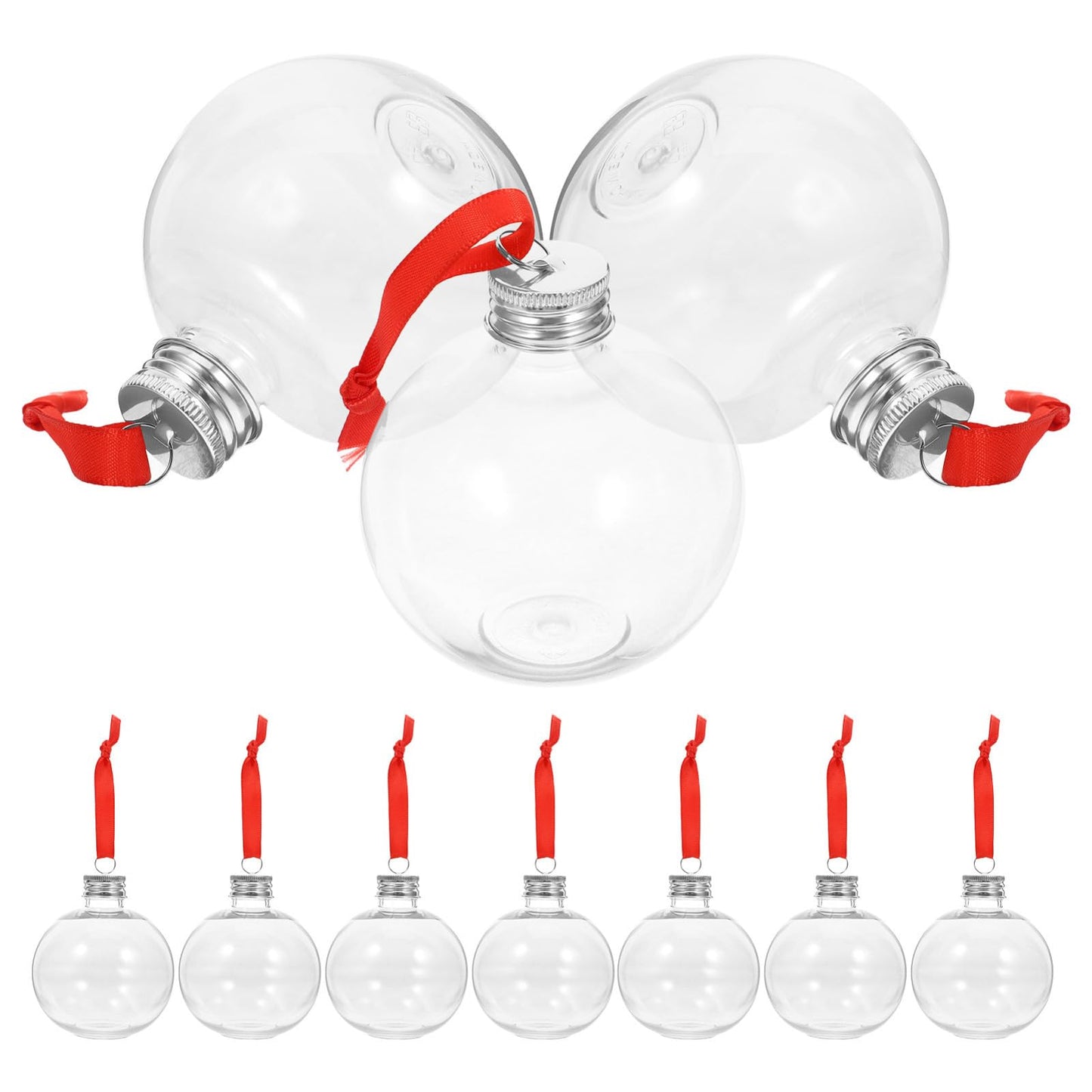 TOVINANNA Versatile Christmas Tree Ornaments Bulb Bottles 10pcs Candy Bulbs Juice Storage Bottles Decorative Vase Fillers