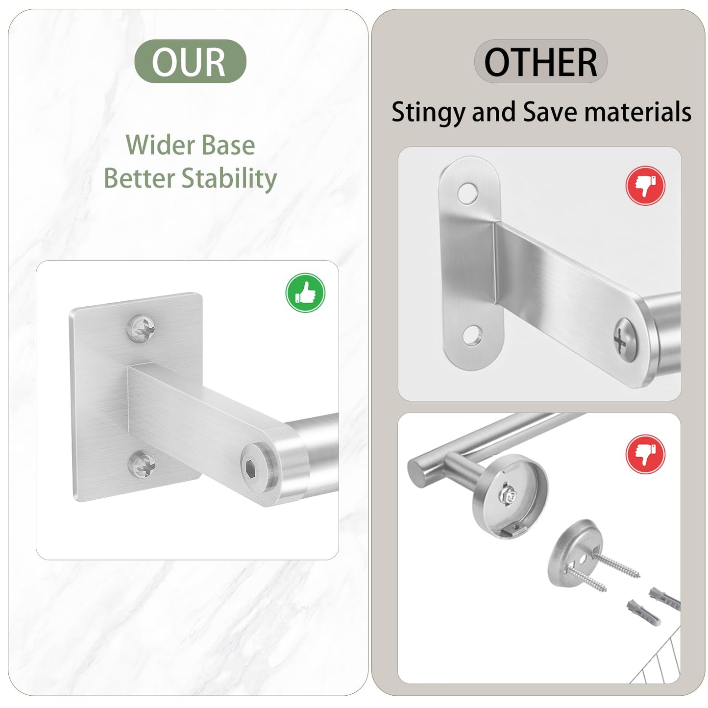 VOTZAAQ Brushed Nickel Towel Bar for Bathroom Wall,Stainless Steel Towel Racks for Bathroom Wall Mounted, Space-Saving Towel Storage, 32 Inch