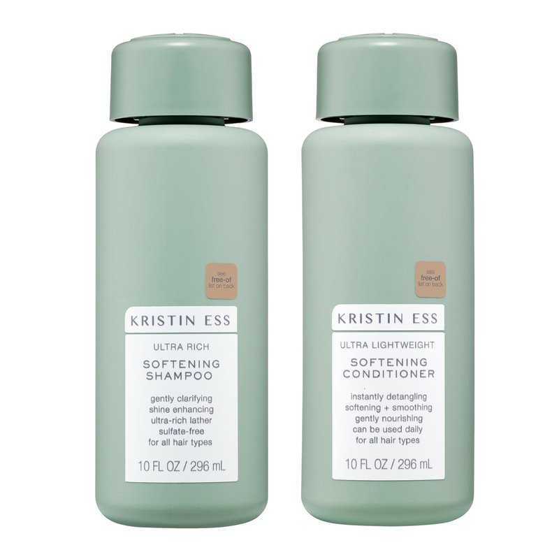 Kristin Ess Softening Moisture Repair Shampoo and Conditioner Set for Dry Hair – Light Fragrance - Anti-Frizz - Sulfate Free + Color Safe - Deep Conditioner for Color Treated & Dry Damaged Hair