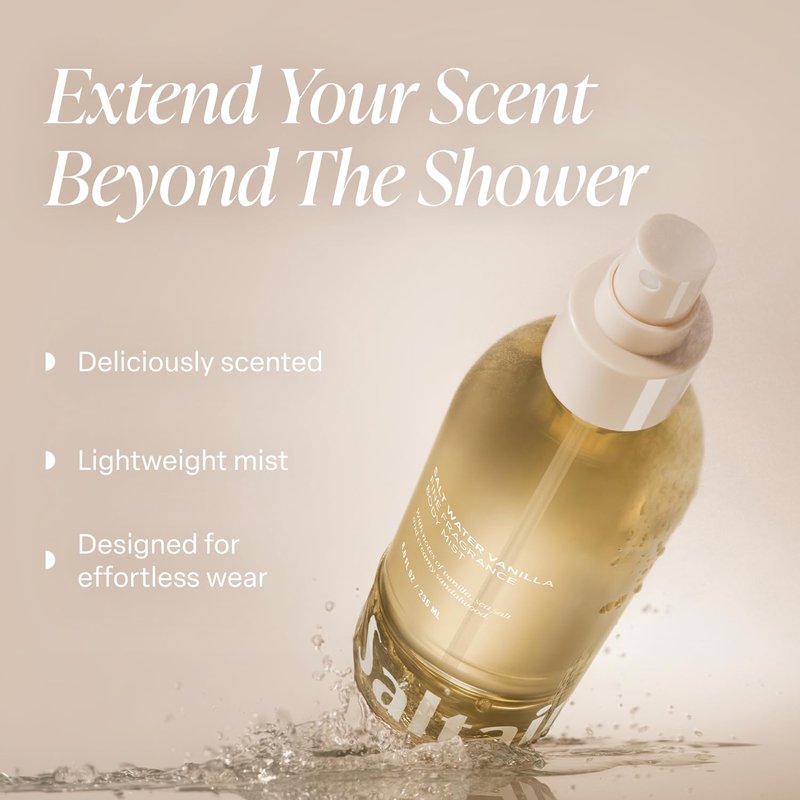 Saltair Body Mist 2 Pack - Lightweight Vanilla Scented Body Spray | Long-Lasting 8oz Bottles