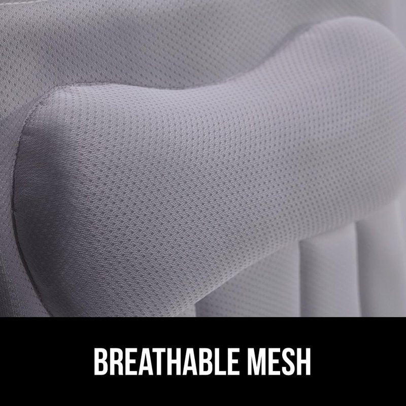 GORILLA GRIP Bath Pillow for Tub, 6 Strong Suction Cups, 4D Mesh FlexComfort Headrest for Neck, Head and Back Support, Luxury Machine Washable Pillows, Bathtub Accessories, Spa Gifts for Mom, Gray