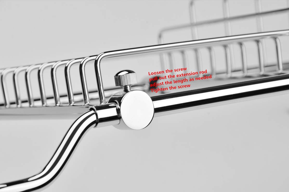 Magionline Brass Expandable Bathtub Caddy Over Tub Rack with Chrome Polished Finish for Elegant Bath Storage