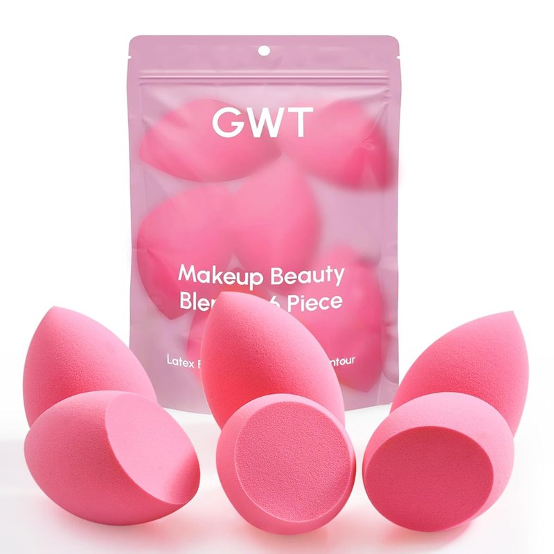 Makeup Sponge Set - 6 Pcs Latex-Free Beauty Blenders for Foundation & Cream | Ultra-Soft Multi-Angle Blending Sponges