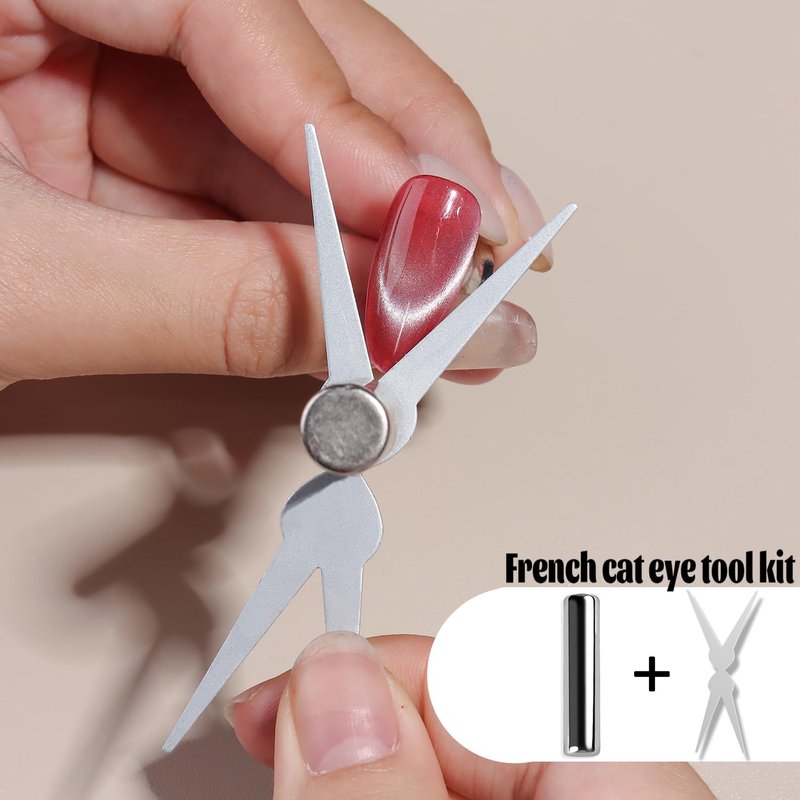 Fcozpjk Cat Eye Magnet for Nails, 8PCS Magnet Tool Set Pink Double-Head Nail Magnetic Pen for Glassy Cateye Gel Polish Heart Rabbit Flowers French Tips Stick Home Manicure DIY Nail Tech Must Have