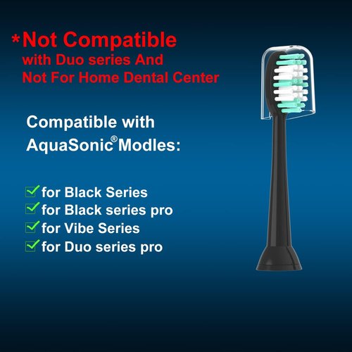 Replacement Toothbrush Heads 10 Pack for AquaSonic Black Series and Vibe Series Electric Toothbrush