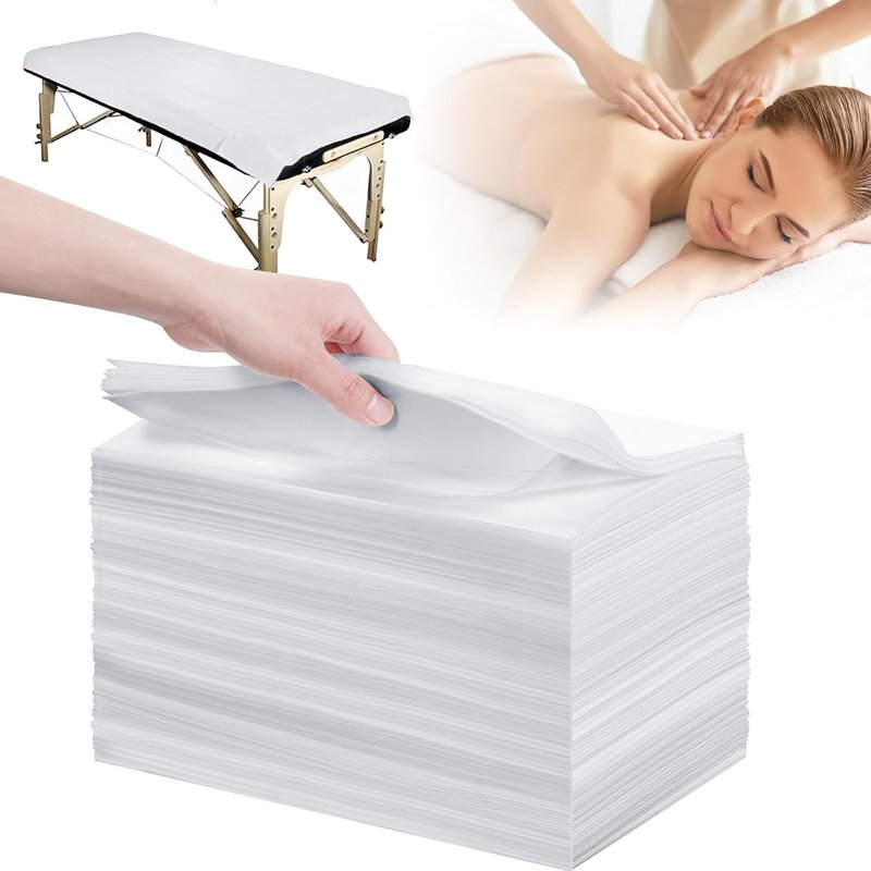 Skiennix Disposable Massage Table Sheets - 200 Pcs Non-Woven Fabric Covers | 31''x71'' White