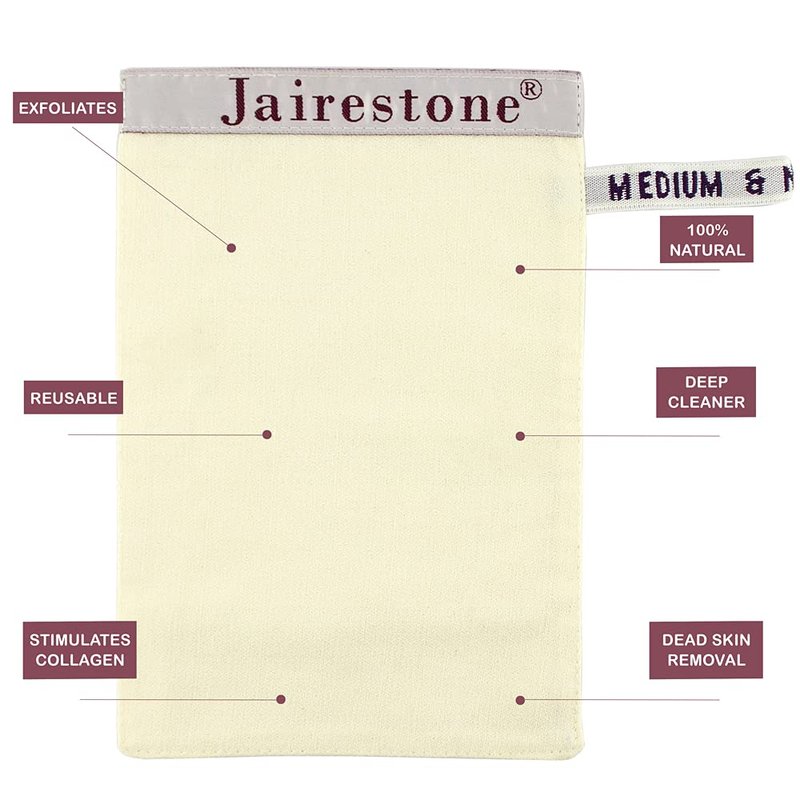 Jairestone Silk Exfoliating Mitt for Body - Deep Body Scrubber & Dead Skin Remover - Premium Kese Glove for Shower & Spray Tan Removal - Effective Exfoliator for Smooth, Glowing Skin