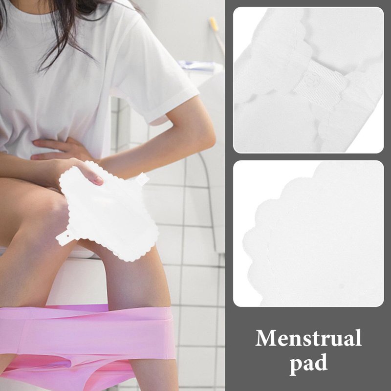 GLEAVI Reusable Menstrual Pads for Women and Girls - 10 Washable Cotton Cloth Period Pads with Ultra-Thin Leak Protection and Elegant Lace Trim 6.69X5.11 Inches