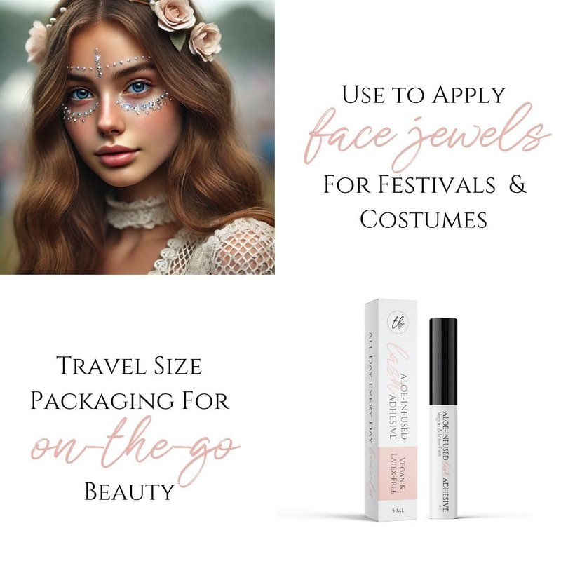 Skiennix Gentle Formula Lash Glue - 24-Hour Hold for Cluster & Strip Lashes - Aloe Infused, Dries Clear, Water Resistant