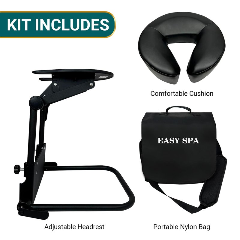 Massage Headrest for Bed, Face Down Pillow After Eye Surgery, Bed Massage Head Holder, Adjustable Vitrectomy Recovery Equipment, Post Retinal Surgery Face Down Sleep Support with Face Cradle (Black)