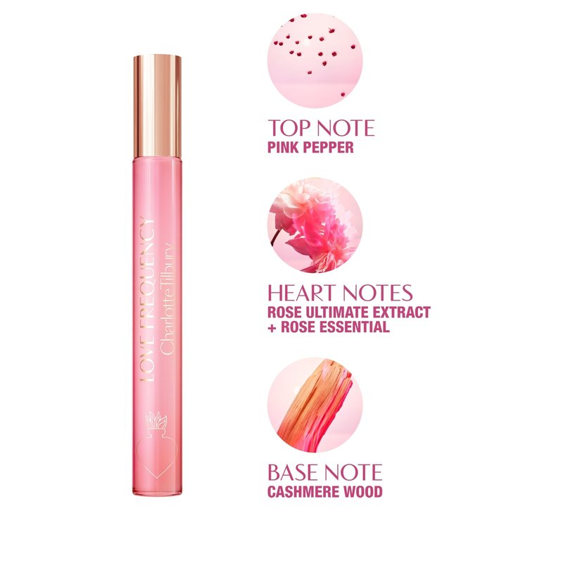 Charlotte Tilbury Love Frequency Eau De Parfum - Pheromone Enhancing Floral Perfume Enriched with Naturally-Derived Oils - Long-Lasting Scent with Notes of Patchouli Musk & Rose (10ml)