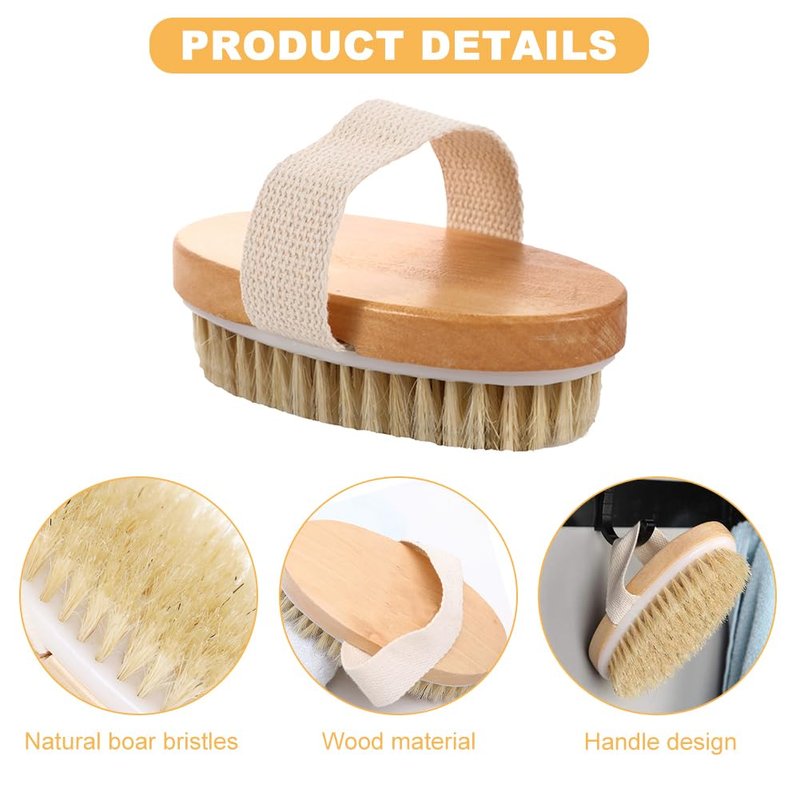 Dry Brushing Body Brush, Exfoliating Brush Body, Soft Natural Bristle for Drying Skin, Shower Brushes Wet and Dry Brushing, Scrubber for Exquisite Skin,Reduce Acne and Cellulite