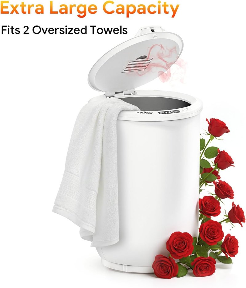 Luxury Towel Warmer | Large Bathroom Heater with Auto Timer & Aroma Tray - Fits Oversized Towels, Blankets, Bathrobes