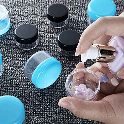 100 Pieces Sample Empty Containers, 20g Clear Cosmetic Container Jars with Lids, Plastic Pot Makeup Jars for Cosmetics, Cream, Lip Balm, Lip Scrub, Ointments-Leak Proof