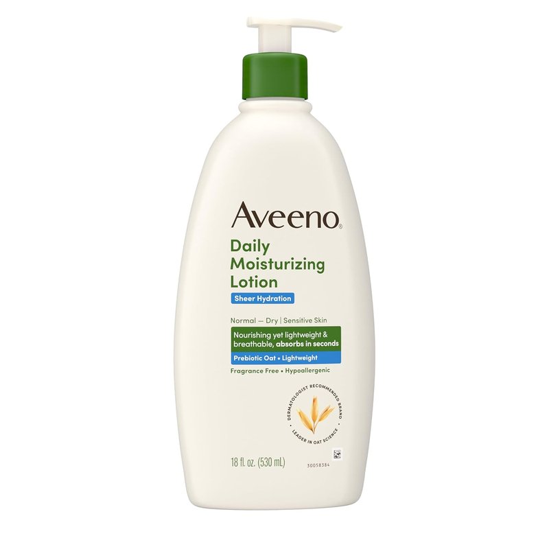 Aveeno Sheer Hydration Daily Moisturizing Lotion - Fragrance-Free, Lightweight & Fast-Absorbing, 18 fl. oz