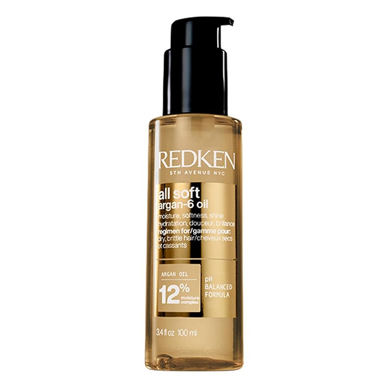 Redken All Soft Argan-6 Oil Treatment - Deeply Conditions Dry Hair, Adds Softness & Shine