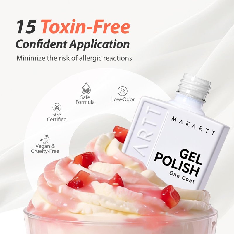 Makartt Ultra-Pigmented White Gel Nail Polish 15ml: One Coat White Gel Polish High Gloss Shine, Salon-Grade UV Polish Gels Perfect for French Tips & Nail Art Manicure DIY Salon Home