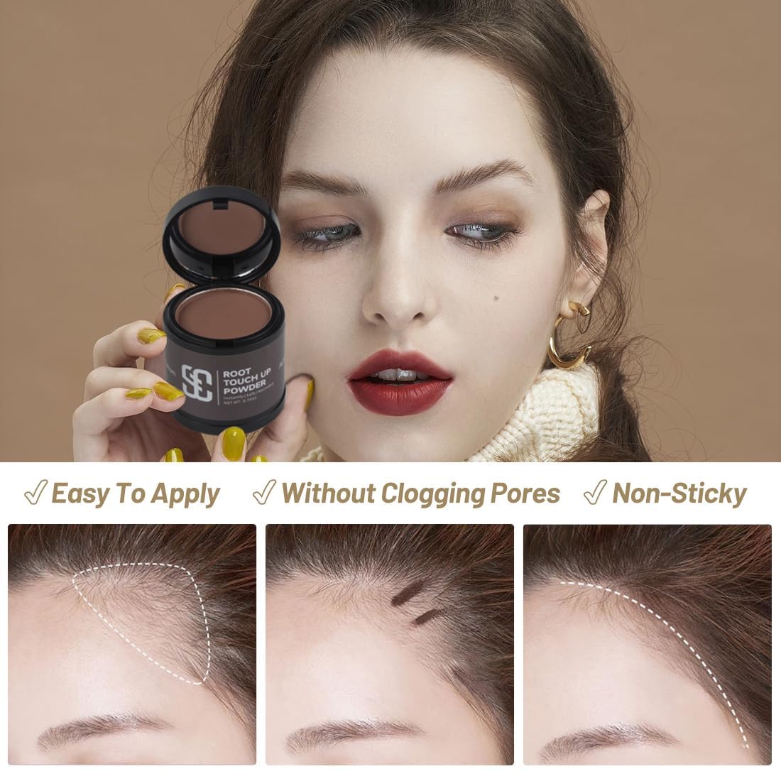 SOVONCARE Hairline Powder - Root Touch Up & Gray Hair Concealer for Men and Women, Instantly Covers Thinning Hair and Bald Spots, Natural-Looking Coverage Light Auburn