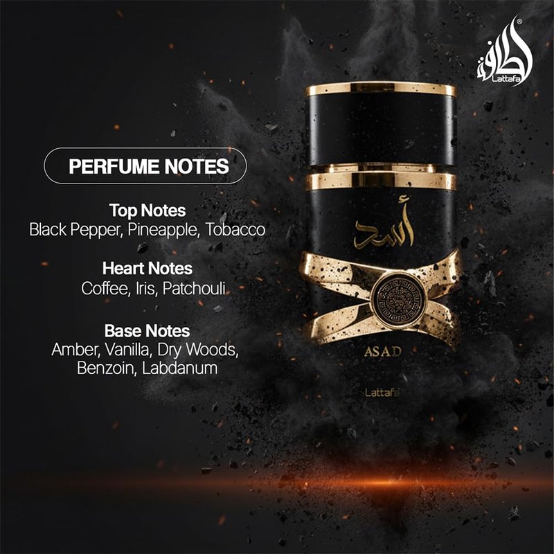 Lattafa Imported Long Lasting Luxury Perfume Spray Asad Premium Refreshing Oud and Musk Fragrances Eau De Parfum 100 ml Perfume for Unisex
