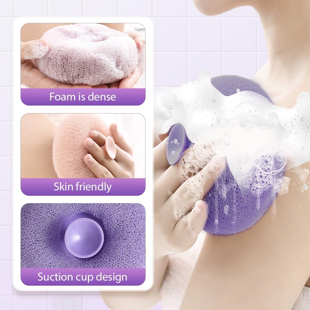 Super Soft Sunflower Suction Cup Bath Ball, 2025 Upgraded Bath Sponge Cleaning Brush Exfoliating Bath Sponge Cleaning Brush, Multi-color Mesh Pouf Sponge Mesh Shower Ball for Women, Men Shower (4 Pcs)