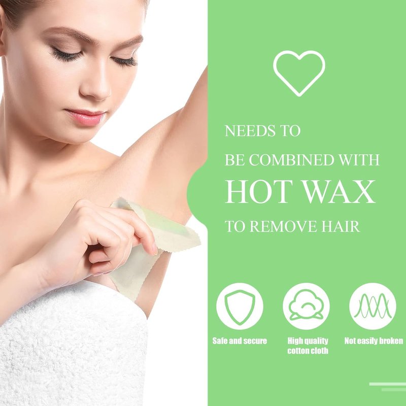 Natural Muslin Epilating Wax Strips - 300 Pcs Precut Hair Removal Cloth for Face & Body | Mixed Sizes