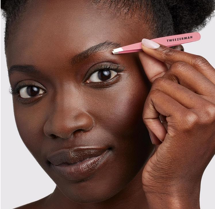 Tweezerman Tea Rose Petite Tweezer Set - Precision Tweezers for Eyebrow Shaping & Grooming