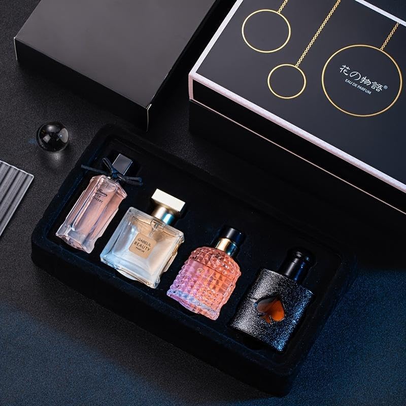 Women's Perfume Set - 4 Floral & Fruity Fragrances | Elegant Gift Box, 105ml Total