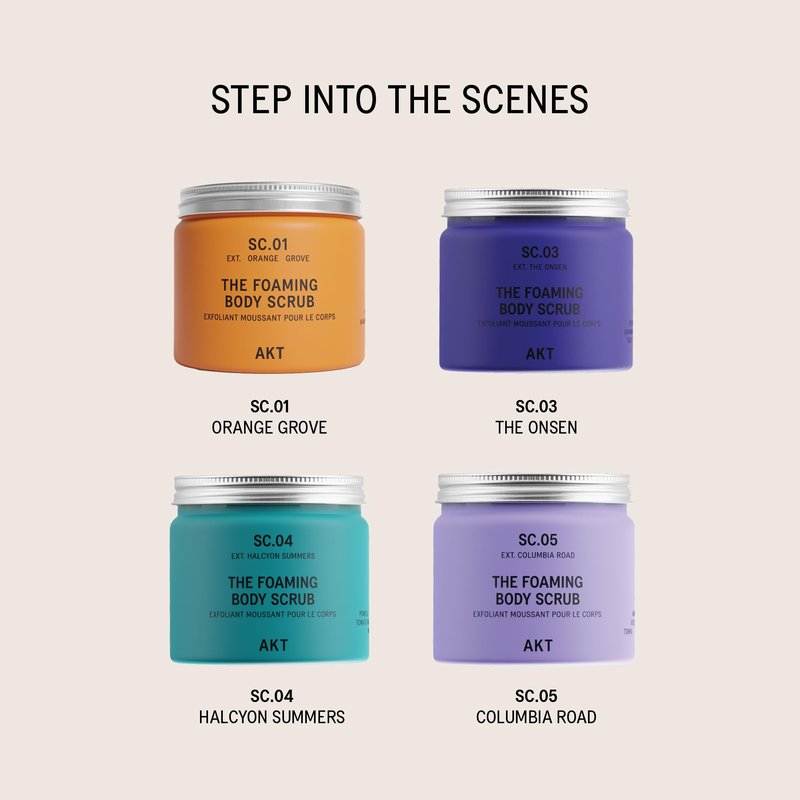 AKT The Foaming Body Scrub 8.4 Fl Oz, Skin Exfoliator, Body Scrub with Rice & Sugar, Papaya & Nourishing Oils, Natural Exfoliating Sugar Scrub with Vitamin E, Dead Skin Remover for Body
