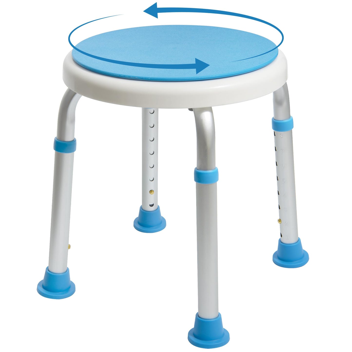 FSA/HSA Eligible, Vaunn Medical Tool-Free Assembly Adjustable Shower Stool Tub Chair and Bathtub Seat Bench with Anti-Slip Rubber Tips for Safety and Stability