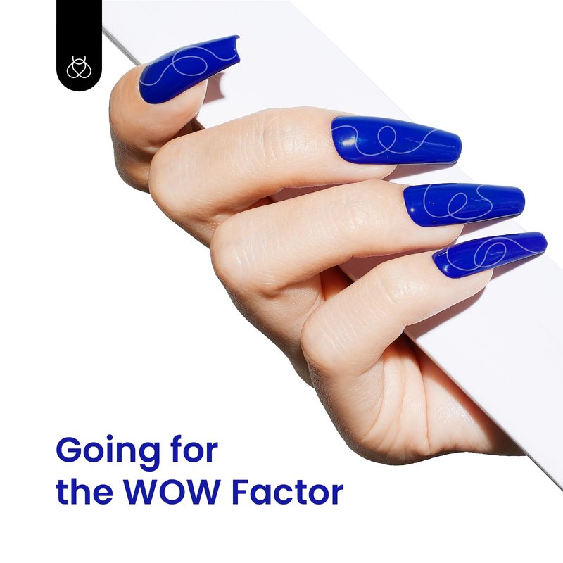 Beetles Blue Gel Nail Polish - Sapphire Love Color, Royal Blue Gel Polish, Soak Off Uv LED Spring Nails for Manicure Salon DIY Design for Women