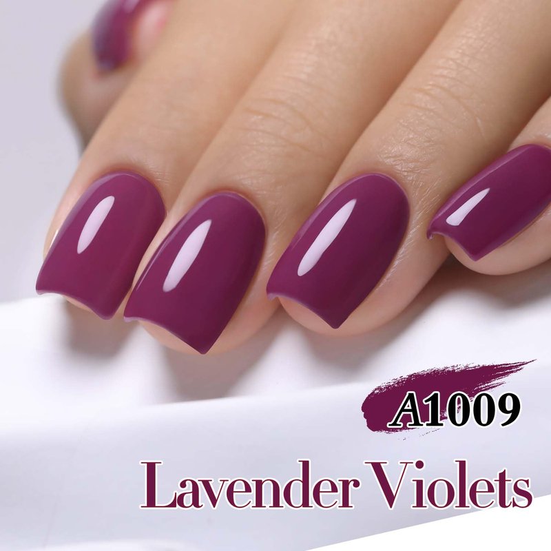Double Rhythm Gel Polish - Pure Sheer Soak Off Nail Polish for DIY Manicure | 0.5oz (Purple-A1009)