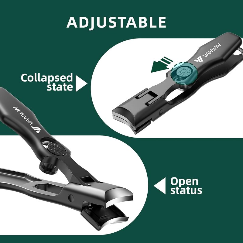 German Nail Clippers for Thick Nails - Heavy-Duty Toenail Clippers with Safety Lock | Wide Jaw Opening for Men & Seniors