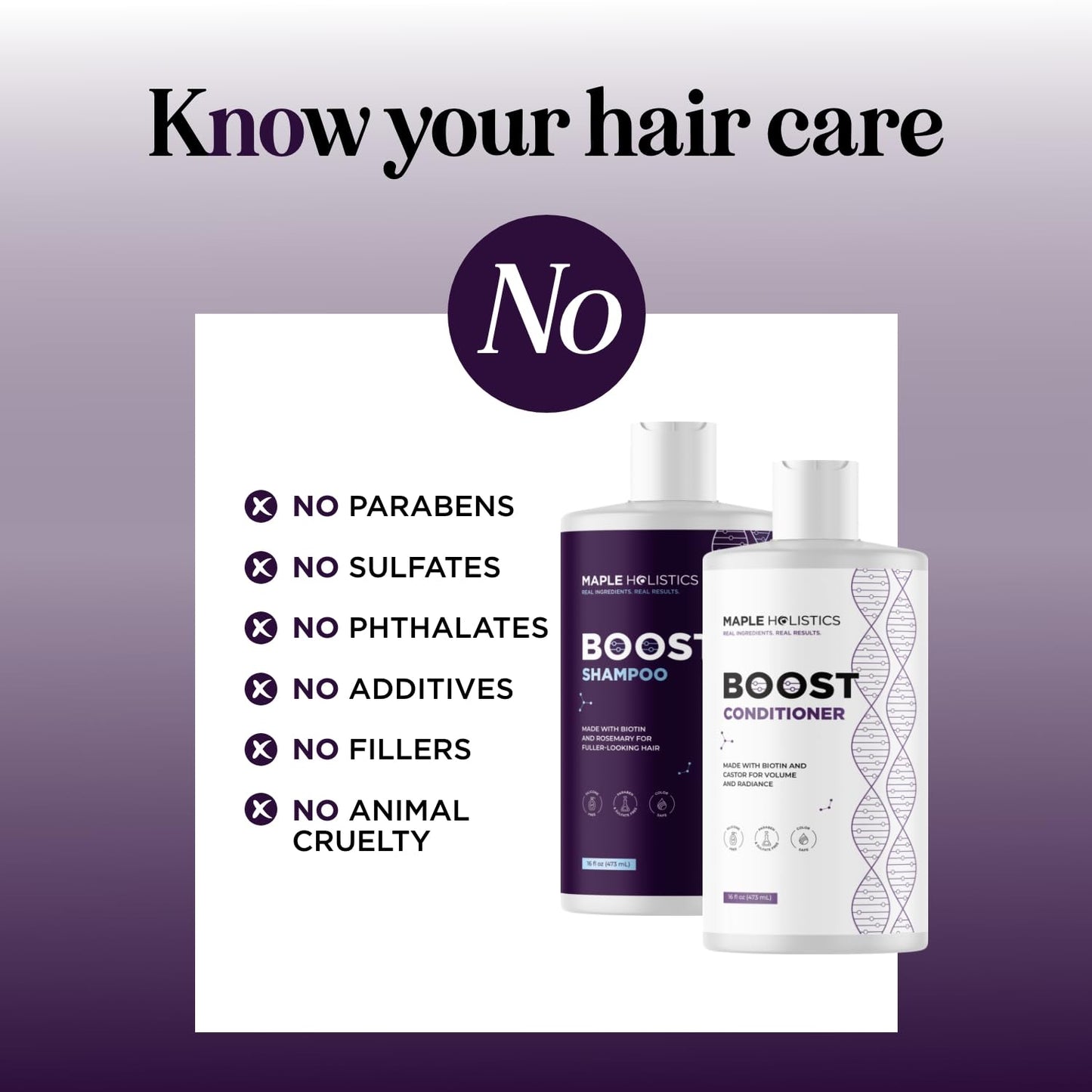 Volumizing Biotin Shampoo and Conditioner Set - Sulfate Free Shampoo and Conditioner for Dry Damaged Hair Care - Thinning Hair Shampoo and Conditioner