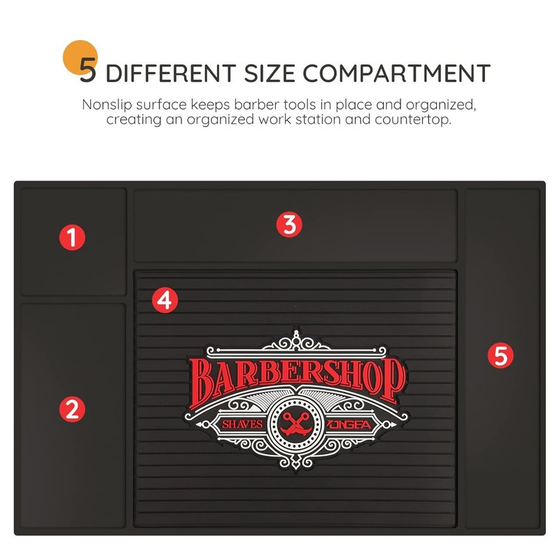 Segbeauty Barber Station Mat - 17.7" x 11.8" Flexible PVC Nonslip Tool Mat for Salon Workstations