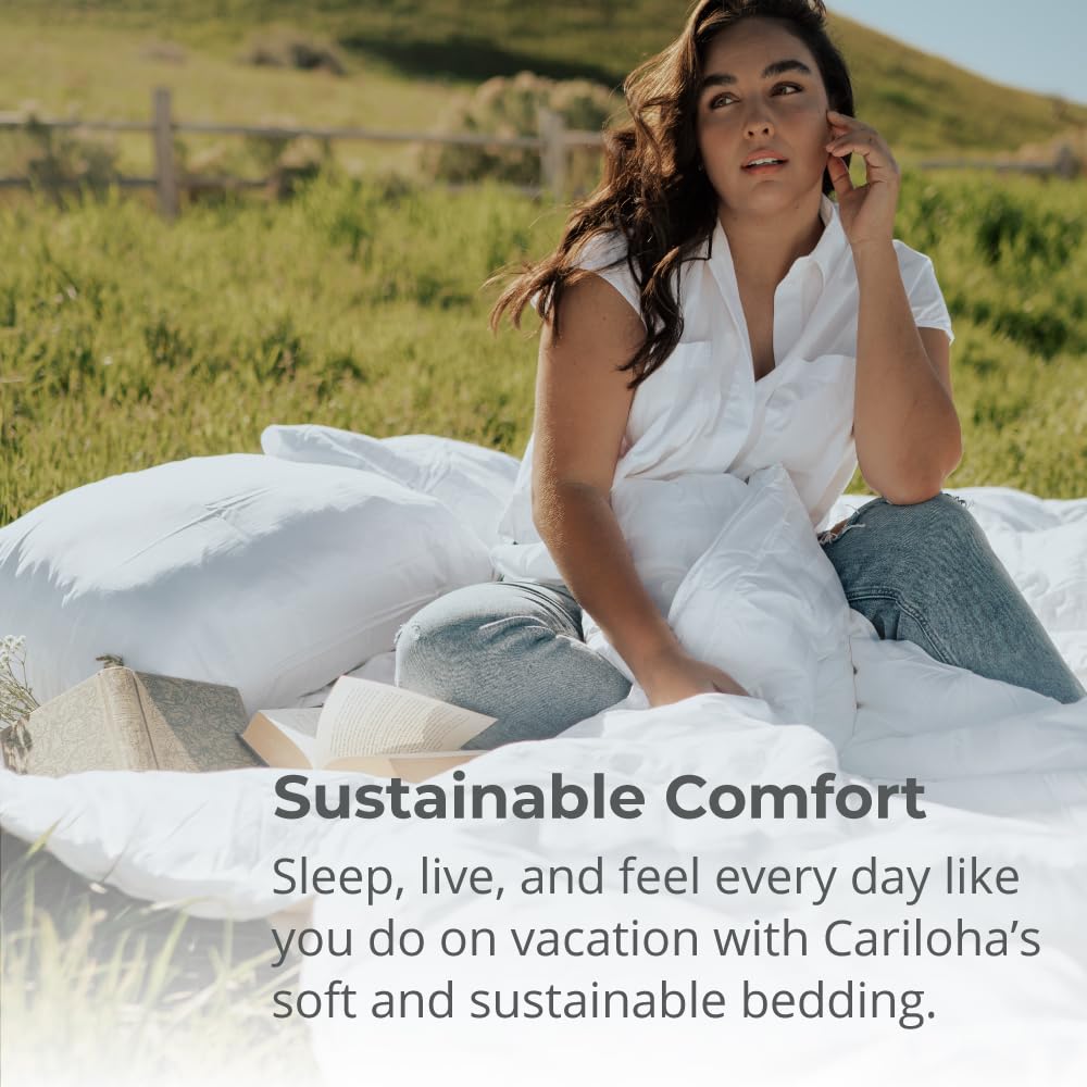 Cariloha Low-Loft Duvet Insert | King | White | Viscose Material | Soft, Comfortable & Wicks Moisture