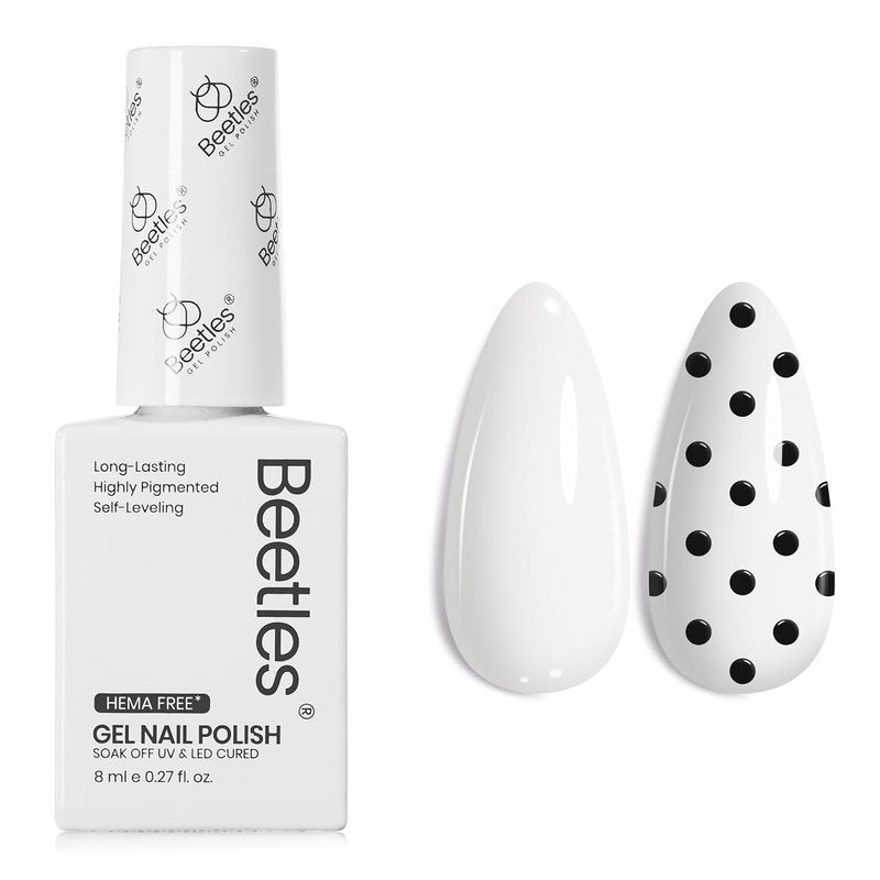 Beetles White Gel Polish - HEMA-Free High Gloss French Nail Polish | Summer Colors for 4th of July