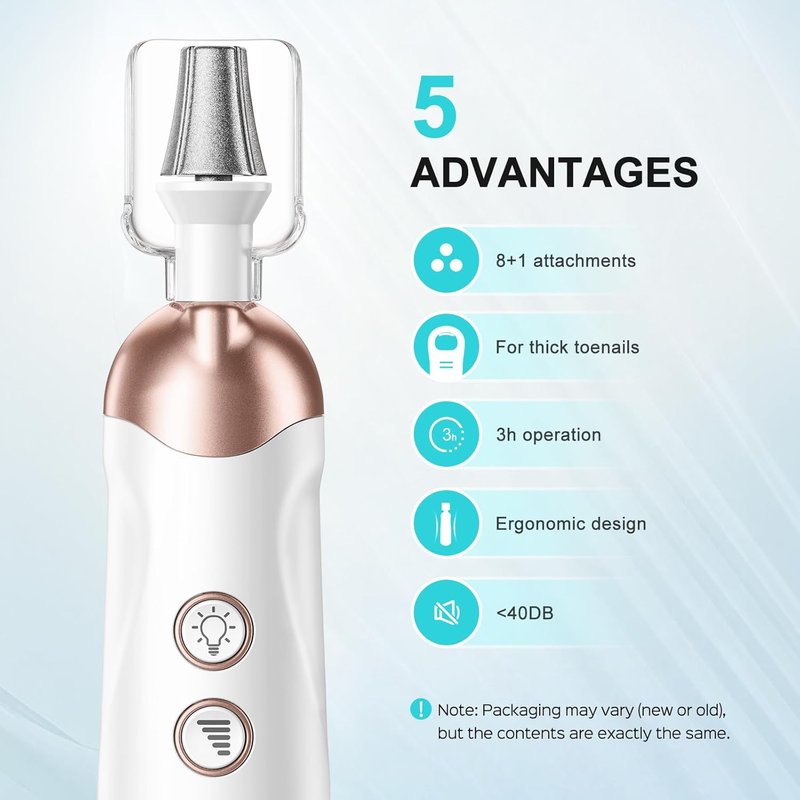 COSLUS C30 Professional Manicure Pedicure Kit - 5-in-1 Electric Nail File Set for Thick Nails & Cuticles