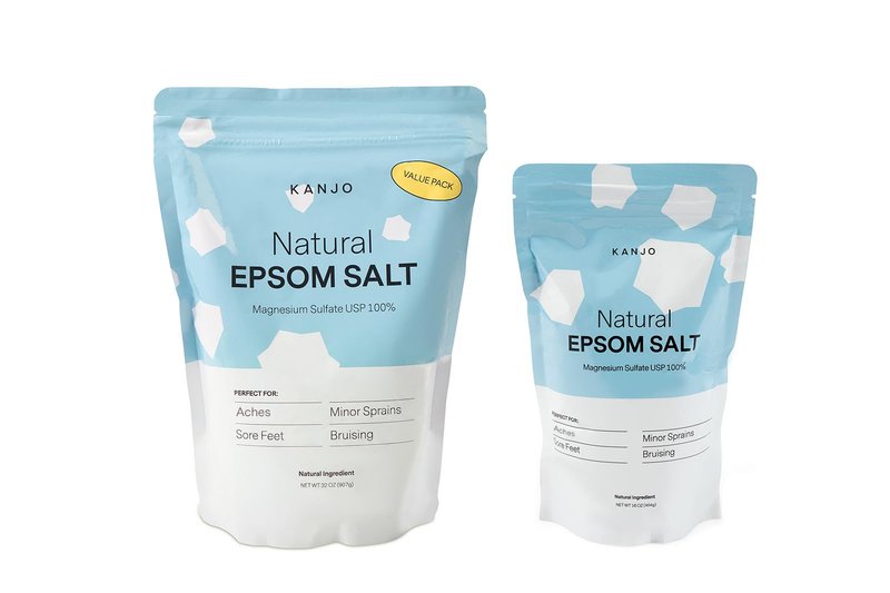 Kanjo Natural Epsom Salt | 100% Pure Magnesium Sulfate Bath Salt | Natural Epsom Salt Soak for Muscles, Joints, Feet | Unscented | 16 oz Bag