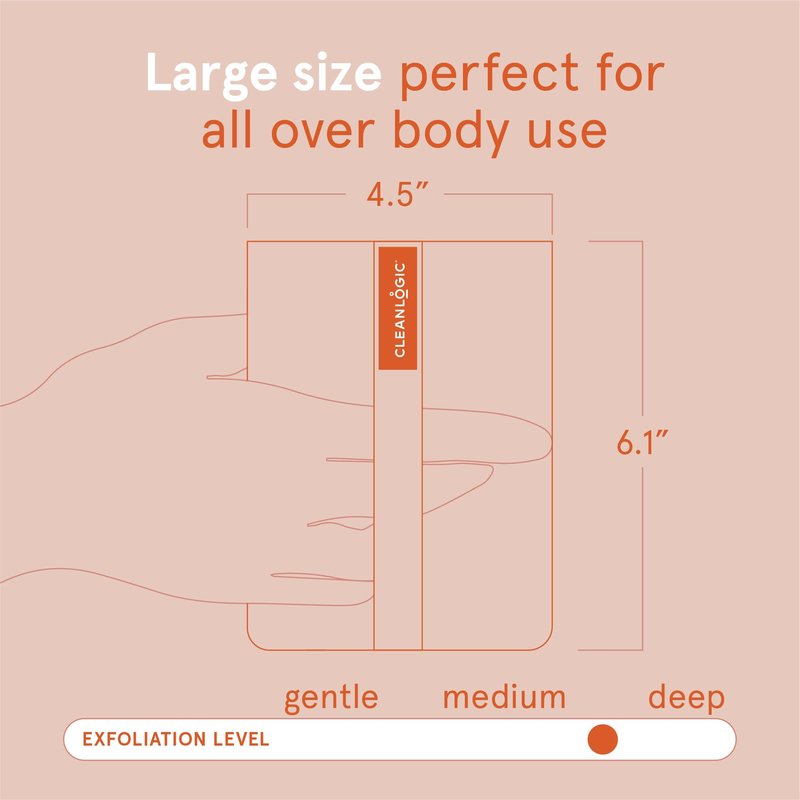 Cleanlogic Bath and Body Large Exfoliating Body Scrubber (4.5 x 6.1 in)– Deep Cleansing Shower Exfoliator for Smooth and Softer Skin, Fast-Drying Dead Skin Remover for Full Body – 3 Count Value Pack