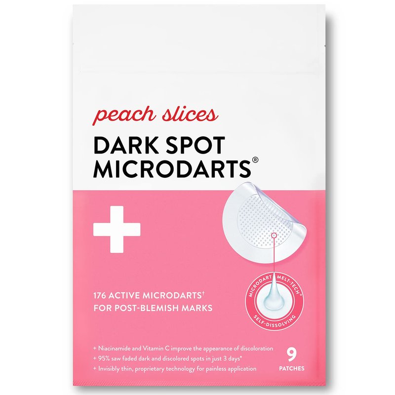 Dark Spot Microdarts | Peach Slices for Discoloration & Redness - 9 Ct Pimple Patches with Niacinamide & Vitamin C